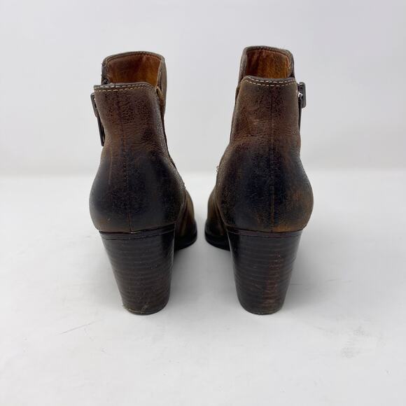 Sofft Womens 6.5 Brown Distressed Side Exposed Zip Ankle Booties Boot Leather - Picture 9 of 12